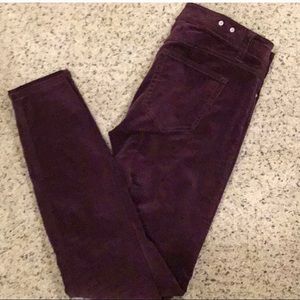 Cabi maroon skinny cord size 16